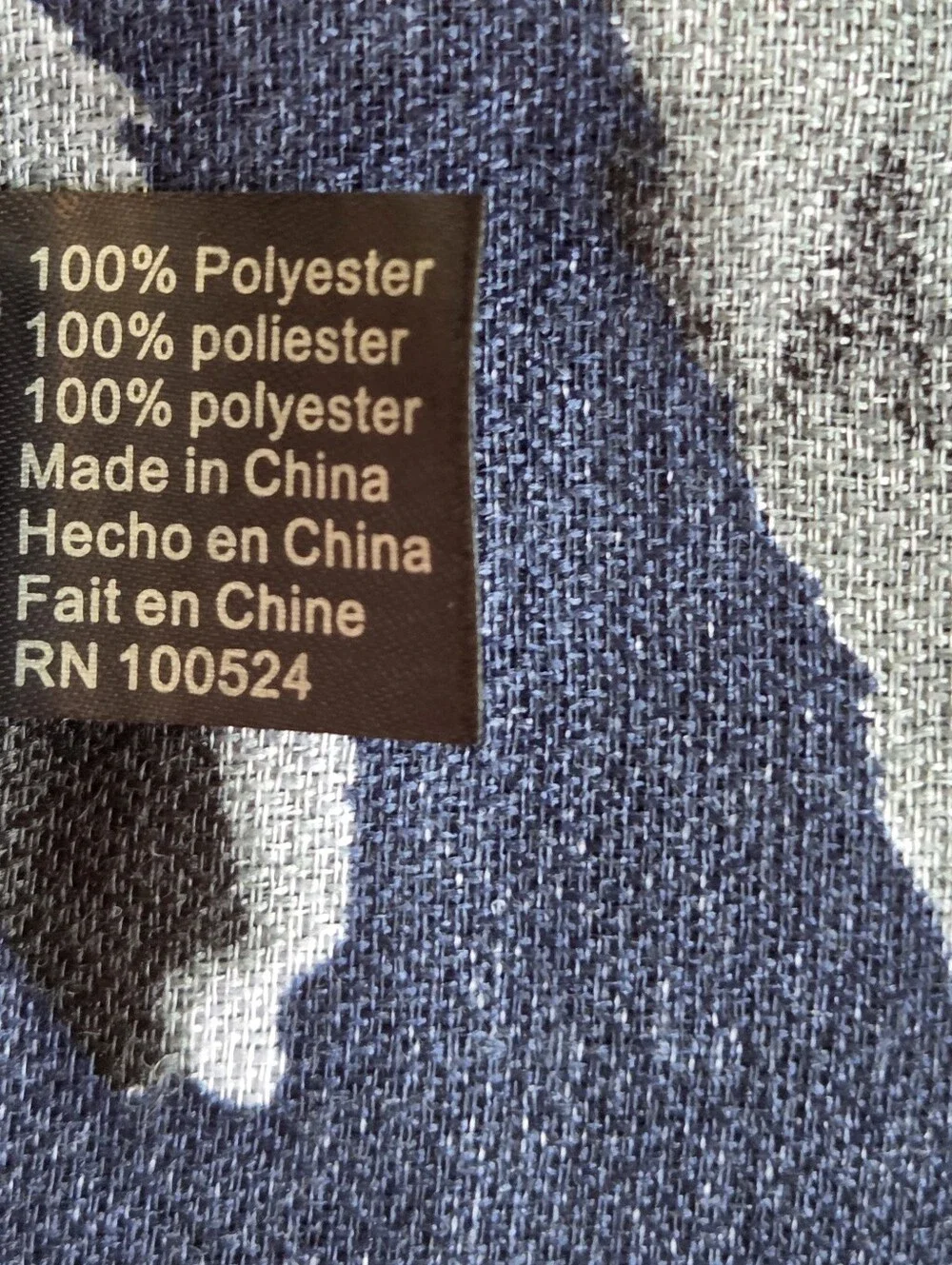 Joy Susan Feather Print Scarf Navy Blue 70 x 27